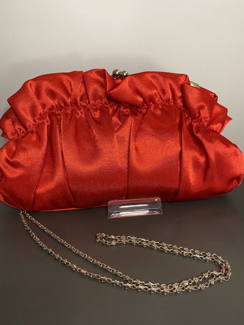 Elegant Red Satin Clutch / Evening Bag